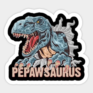 Pepawsaurus T rex Papa Saurus Dinosaur Dino Fathers Day Sticker